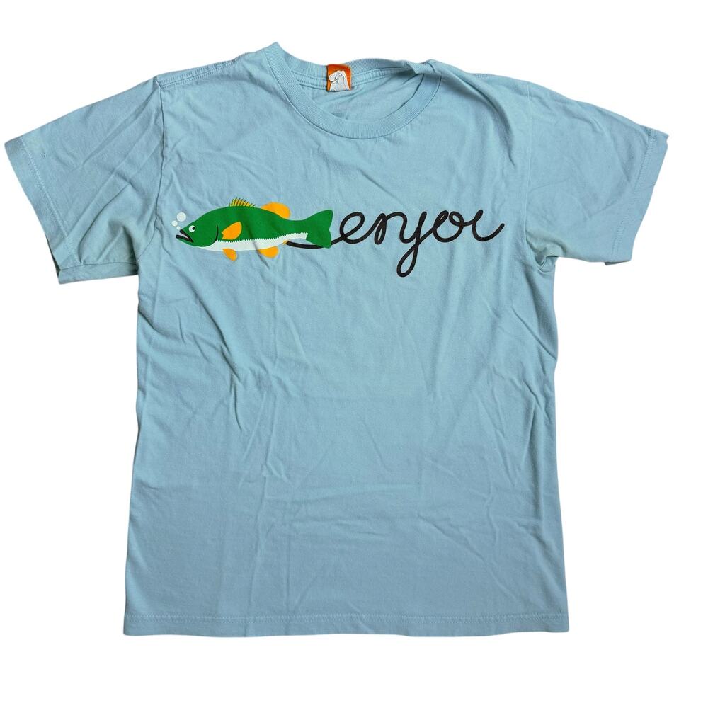Enjoi Vintage 2000s Y2K Fish Blue Shirt Small Skater